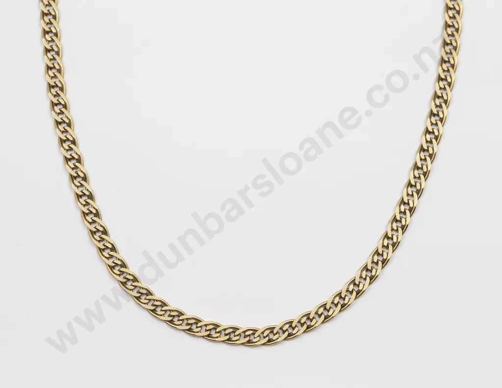 9ct Mixed Modern Curb Link Neck Chain Image 1++