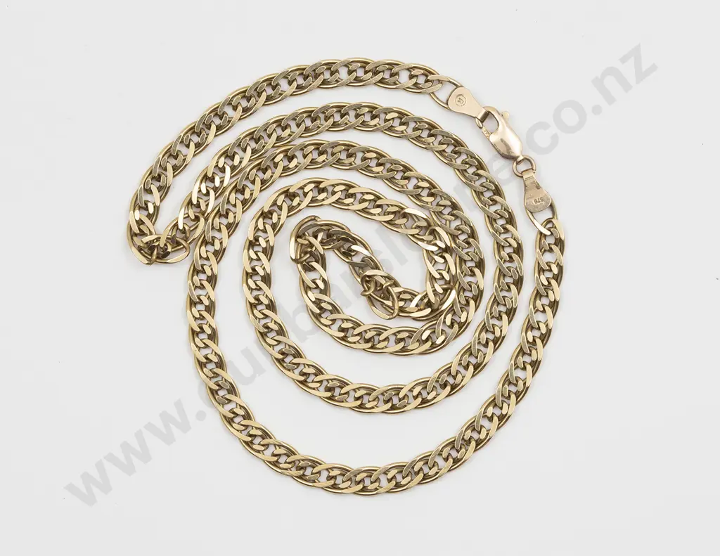 9ct Mixed Modern Curb Link Neck Chain Image 1++