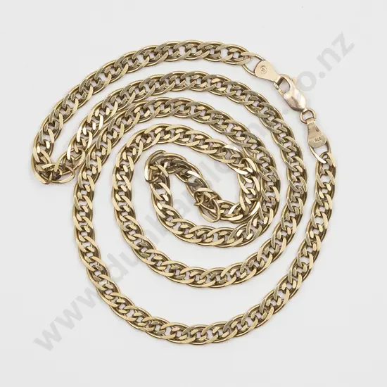 9ct Mixed Modern Curb Link Neck Chain