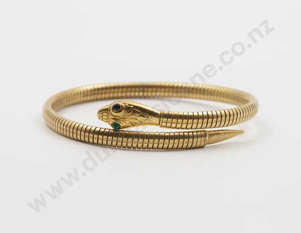 Victorian Style Gold Plated Snake Coil Bracelet Image 1++
