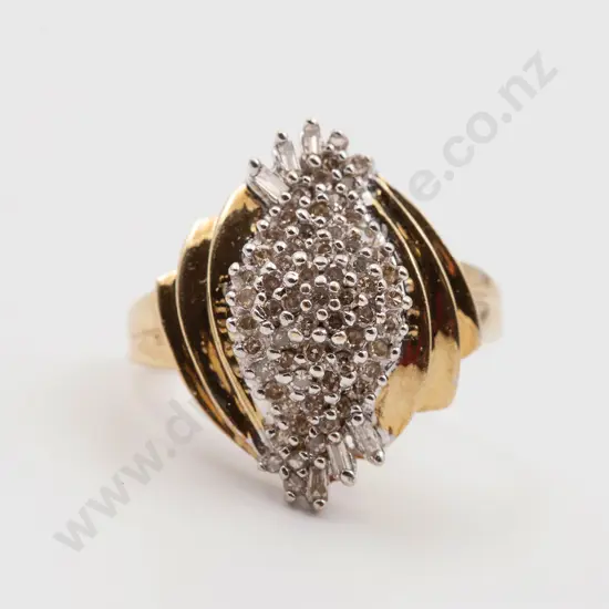 10ct 67stone Diamond Marquise Cluster Dress Ring