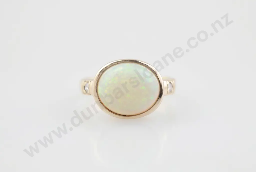 14ct Single Opal Dress Ring Image 1++