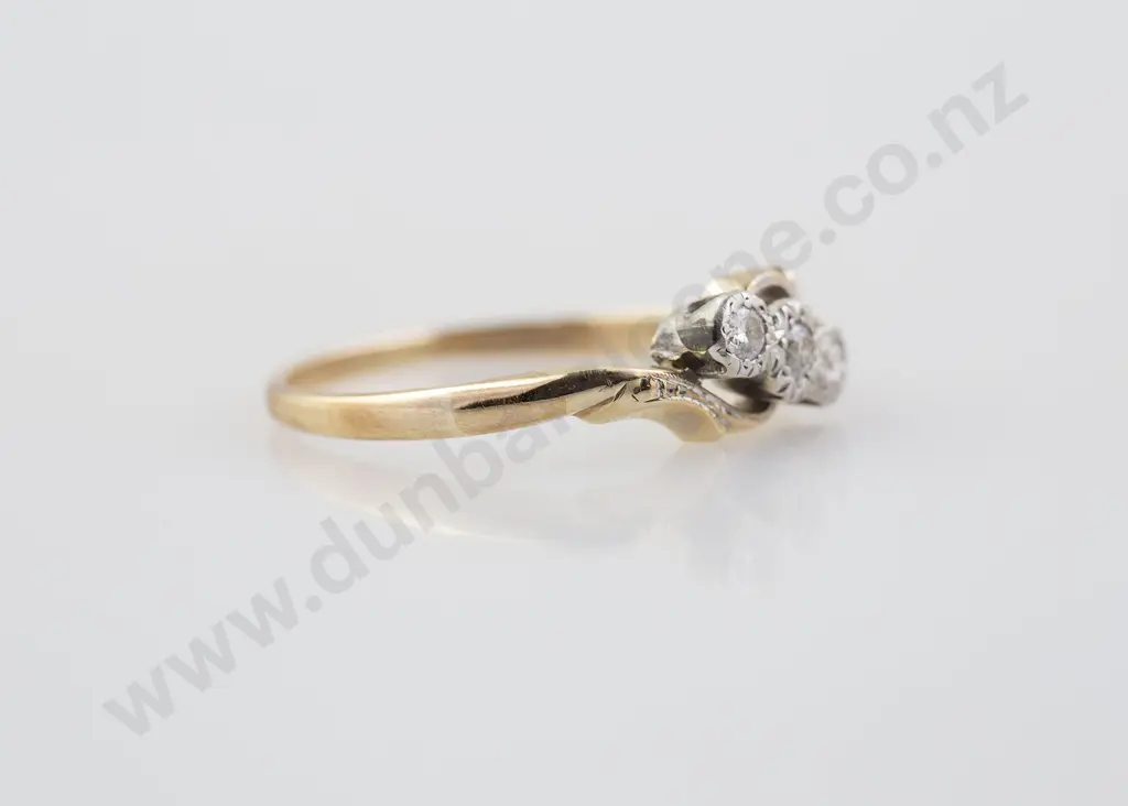 9ct Three Stone Diamond Ring Image 1++