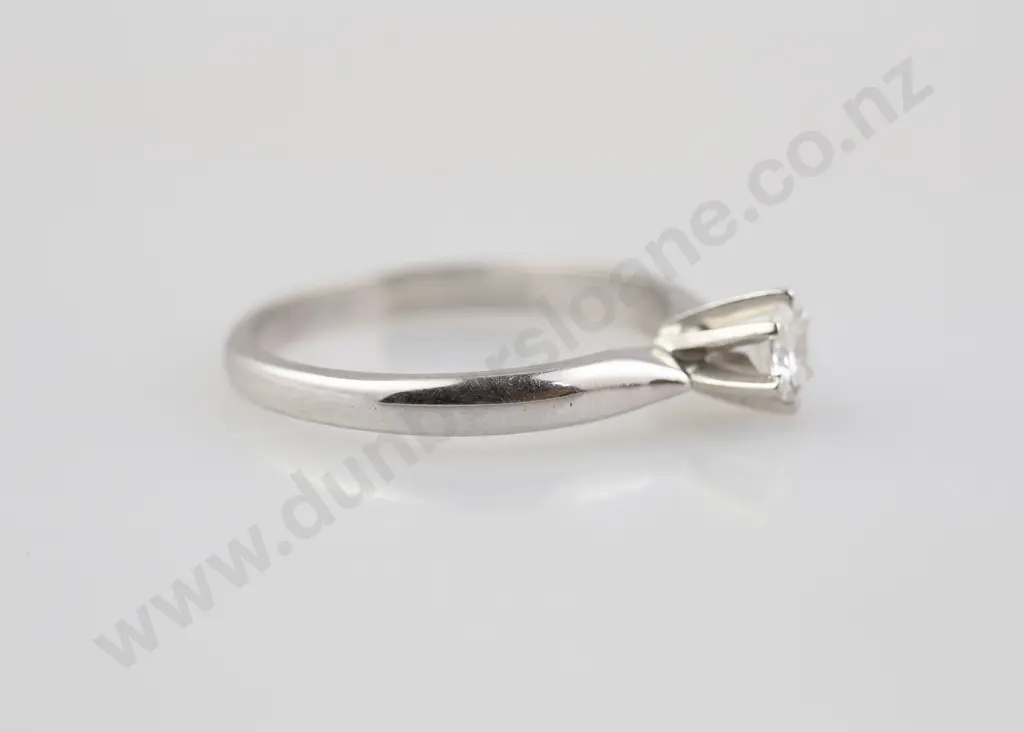 18ct White Gold Solitaire Diamond Ring Image 1++