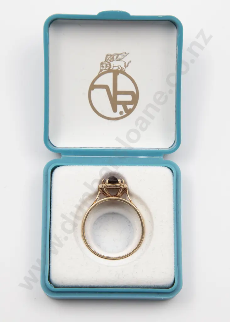 9ct SIngle Garnet Ring Image 1++