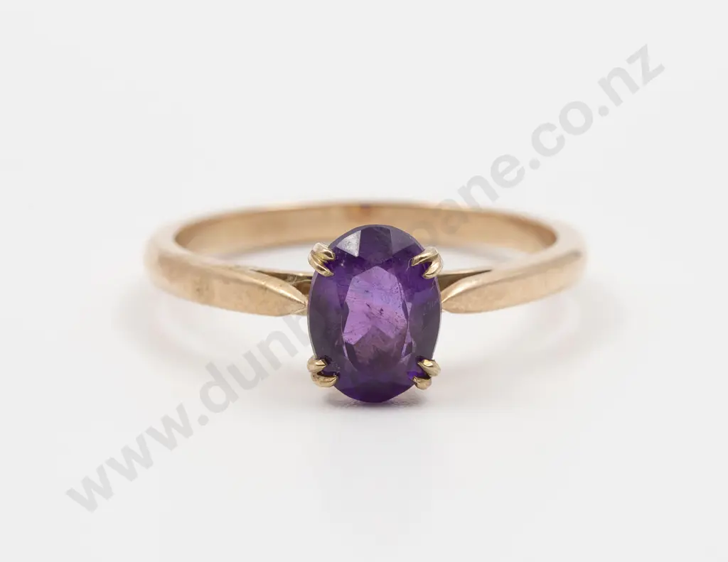 9ct Single Amethyst Ring Image 1++
