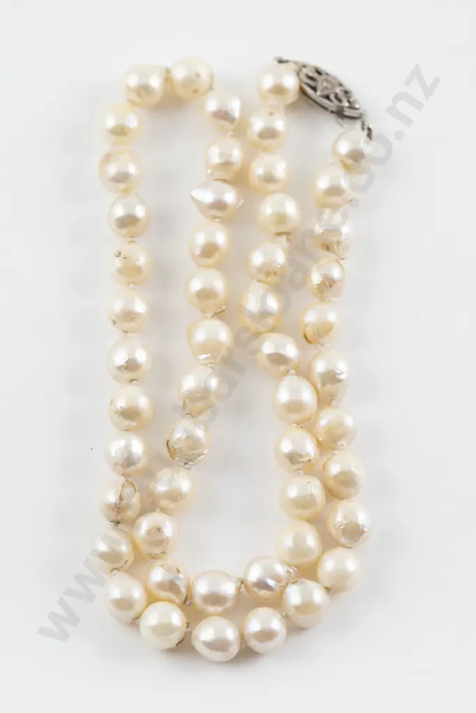 Single Strand Uniform Baroque Cultured Pearl Necklace Image 1++