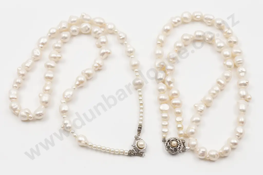Two Near Uniform Baroque Fresh Water Pearl Necklaces Image 1++
