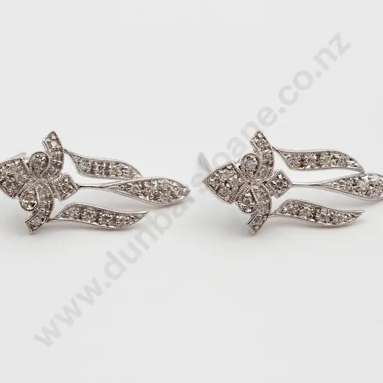 14ct White Gold Diamond Fancy Earrings