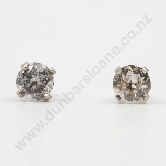 Pair 14ct White Gold Single Diamond Stud Earrings