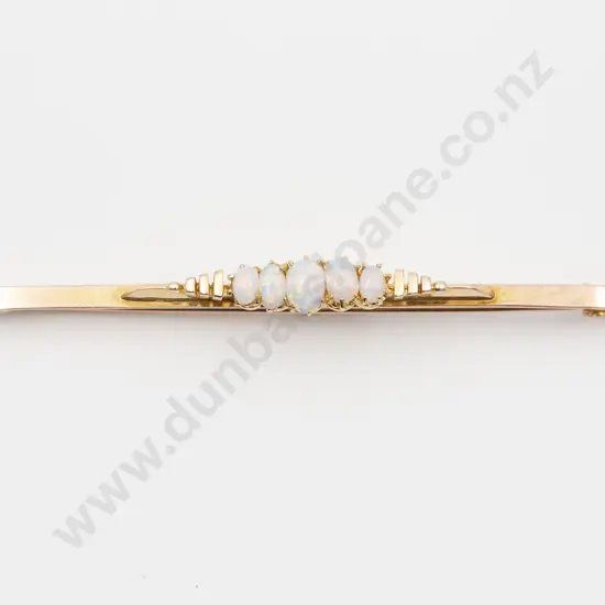 9ct Five Stone Opal Bridge Bar Booch