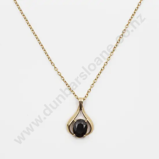 9ct Single Sapphire Pendant