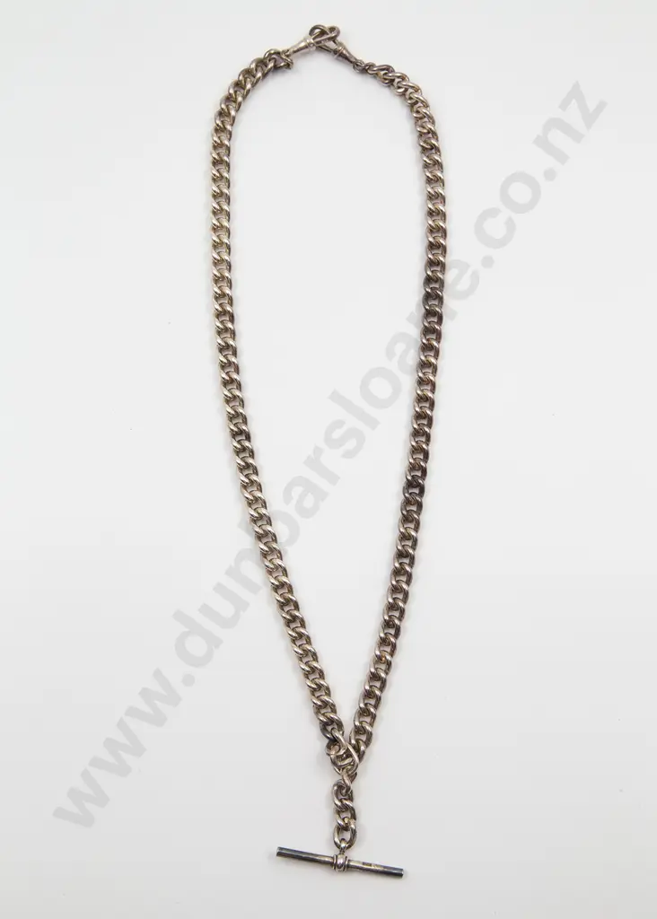 .925 Silver Curb Link Albert Chain Image 1++