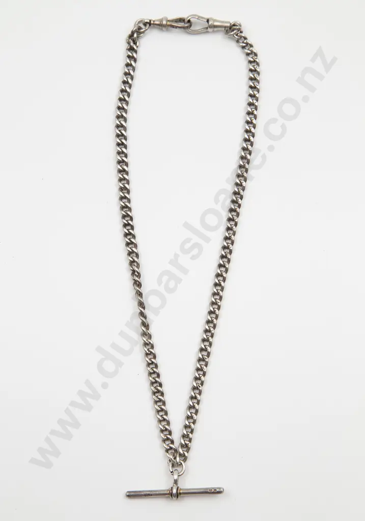 S/S Curb Link Albert Chain Image 1++
