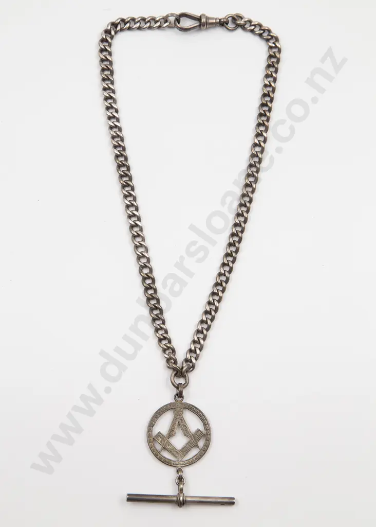 S/S Curb Link Albert Chain Image 1++