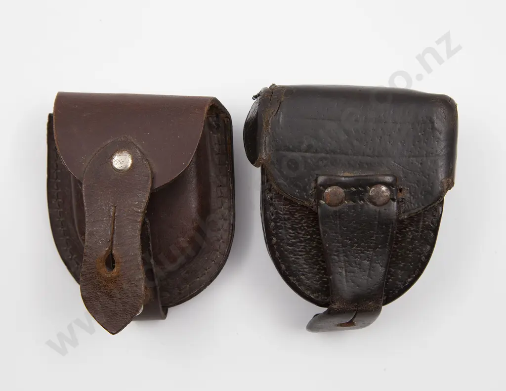 Two Vintage Leather Pocket Watch Pouches Image 1++