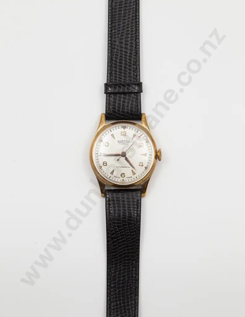 C1950's 9ct Cased Roamer Antimagnetic Swiss Made Manual Wind Gents Wrist Watch Image 1++