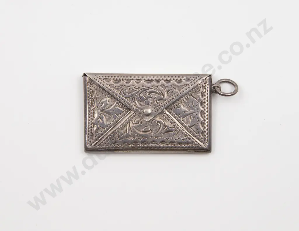 S/S Engraved Envelope Stamp Case Pendant Image 1++