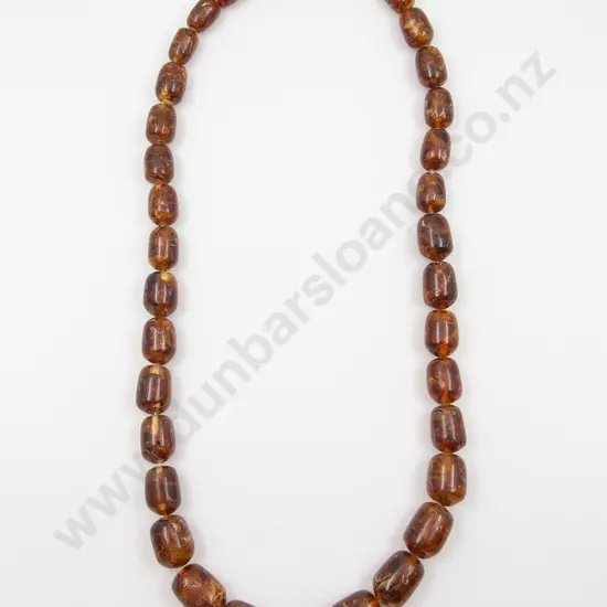 Vintage Slightly Graduated Amber Bead Necklace
