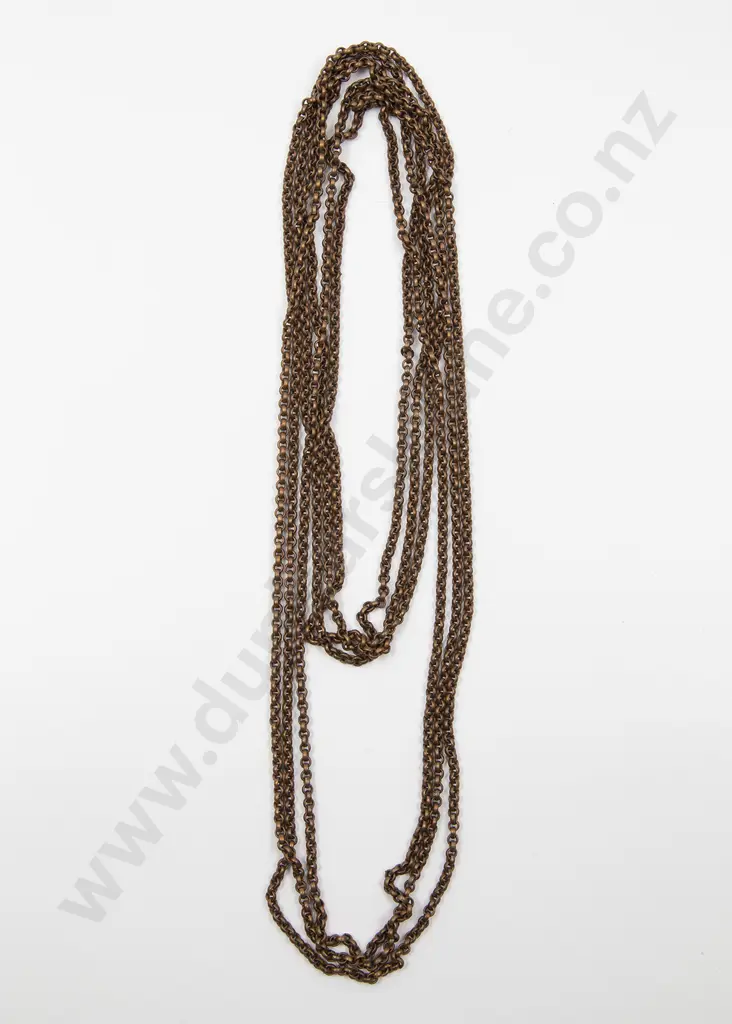 Two Victorian Gilt Metal Trace Link Muff Chains Image 1++