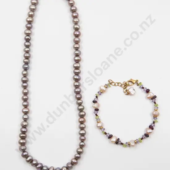 Fresh Water Pearl Necklace and Bracelet