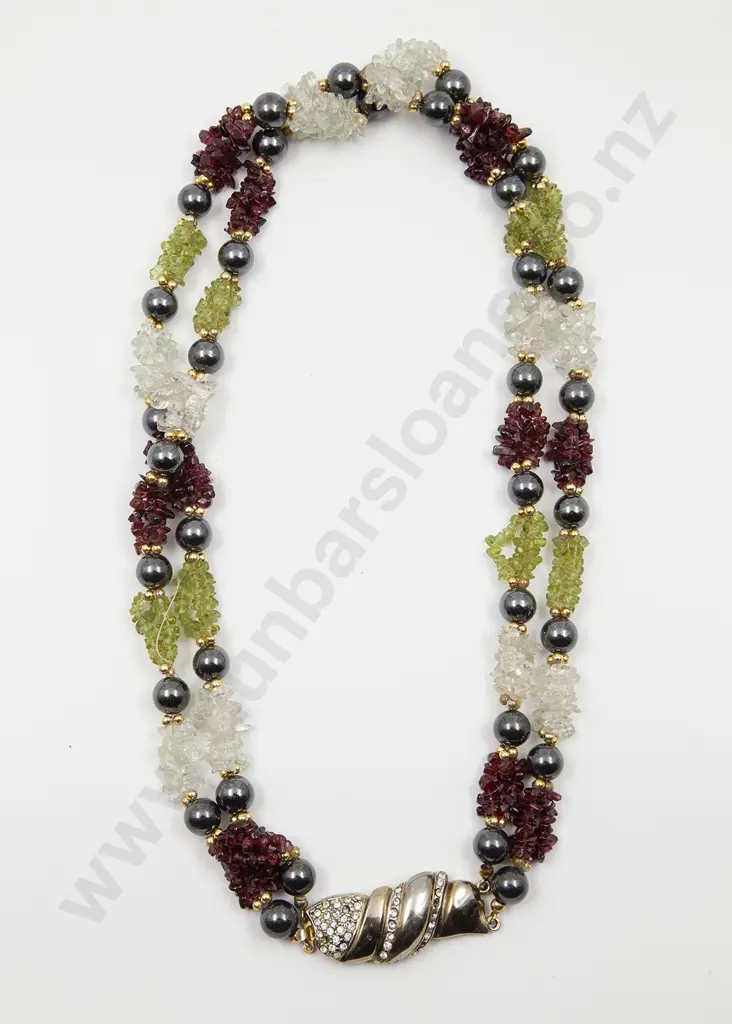 Double Multiple Strand and Bead Necklace Image 1++