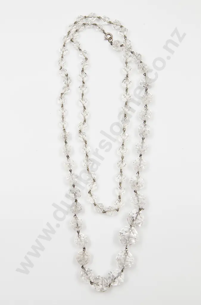 Vintage Single Strand Graduated Crystal Bead Necklace Image 1++