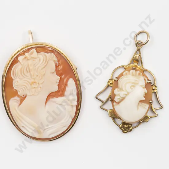 9ct Framed Portrait Cameo Brooch
