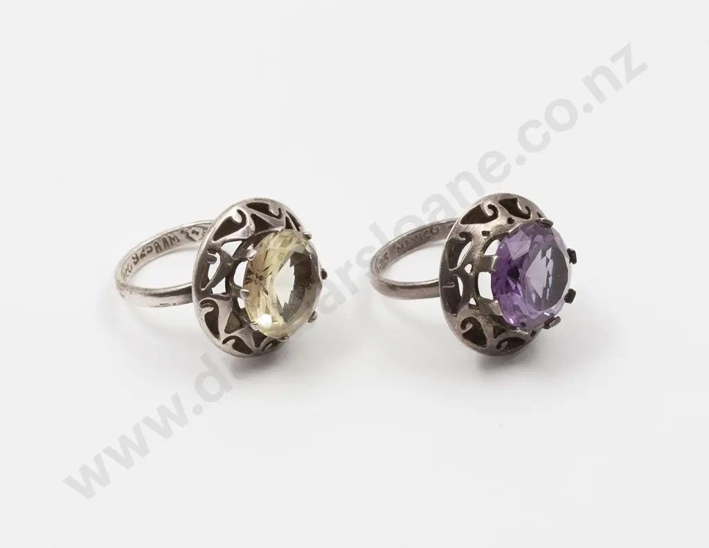 Two .925 Mexican Silver Rings Image 1++