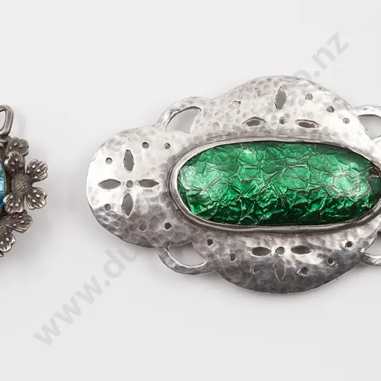 Two Arts & Crafts Handmade Silver and Enamel Brooches
