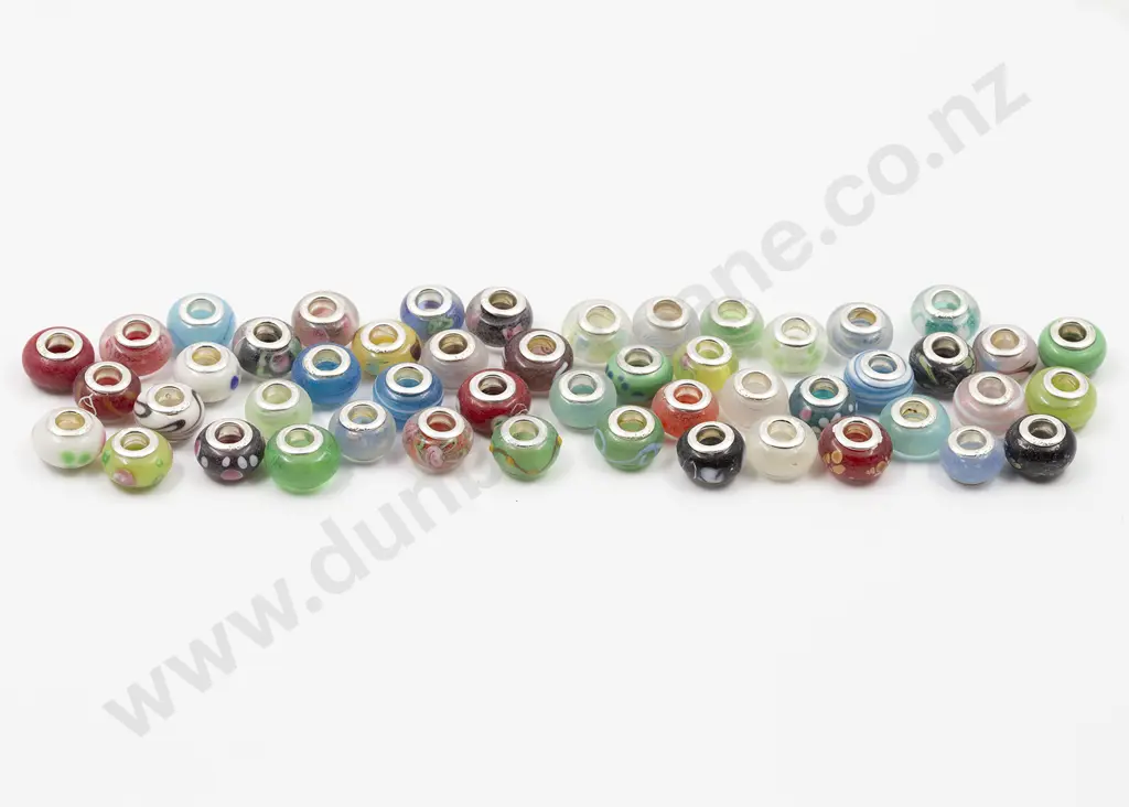 Qty .925 Silver Mounted Pandora Style Bracelet Beads Image 1++