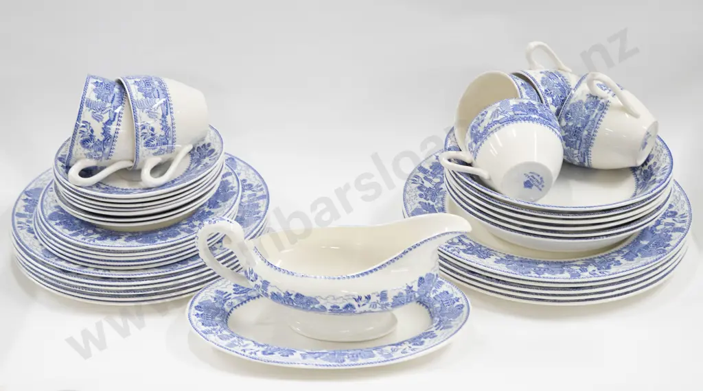 Qty of Blue and White Dinner China Image 1++