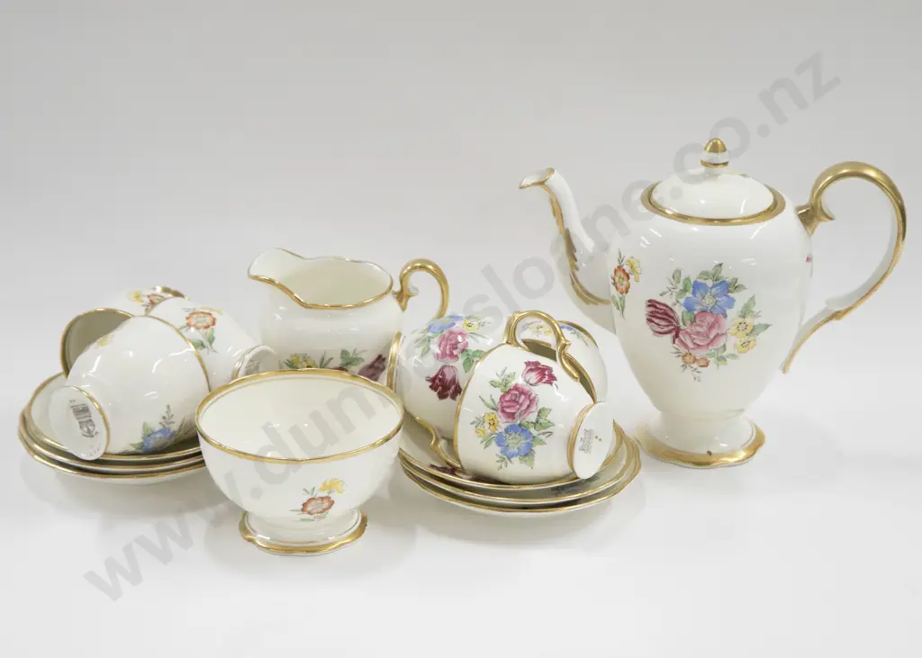 Salisbury Gilt and Floral Decorated Coffee Set Image 1++