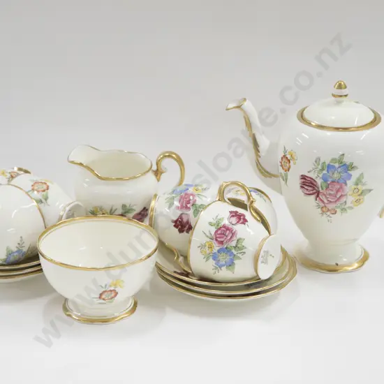 Salisbury Gilt and Floral Decorated Coffee Set