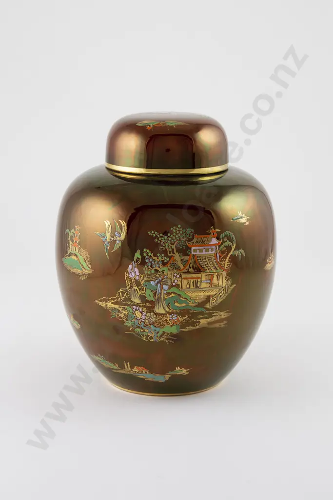 Large Carlton Ware Rouge Royale Covered Ginger Jar Image 1++