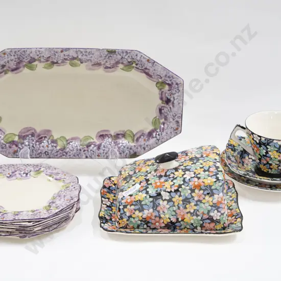 Qty of Floral China Including Cake Plates and Butter Dish etc.