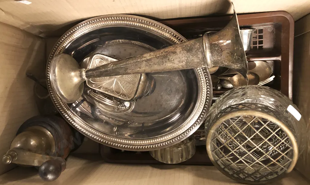Qty of Assorted S/P and Glassware Including Rose Bowl and Cutlery etc. Image 1++