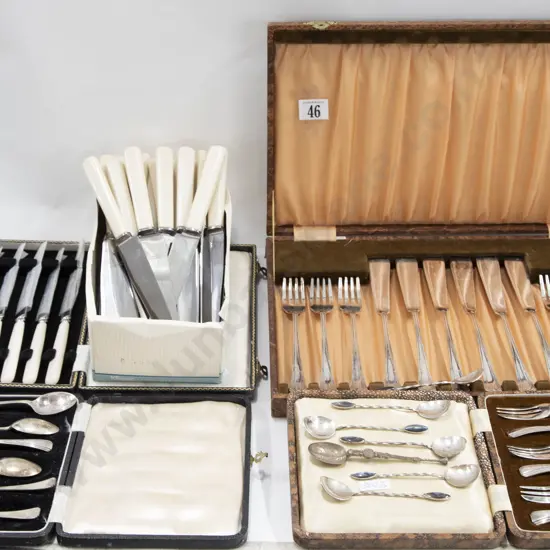 Qty of Assorted Boxed and Loose Cutlery Including S/S Tea Spoons