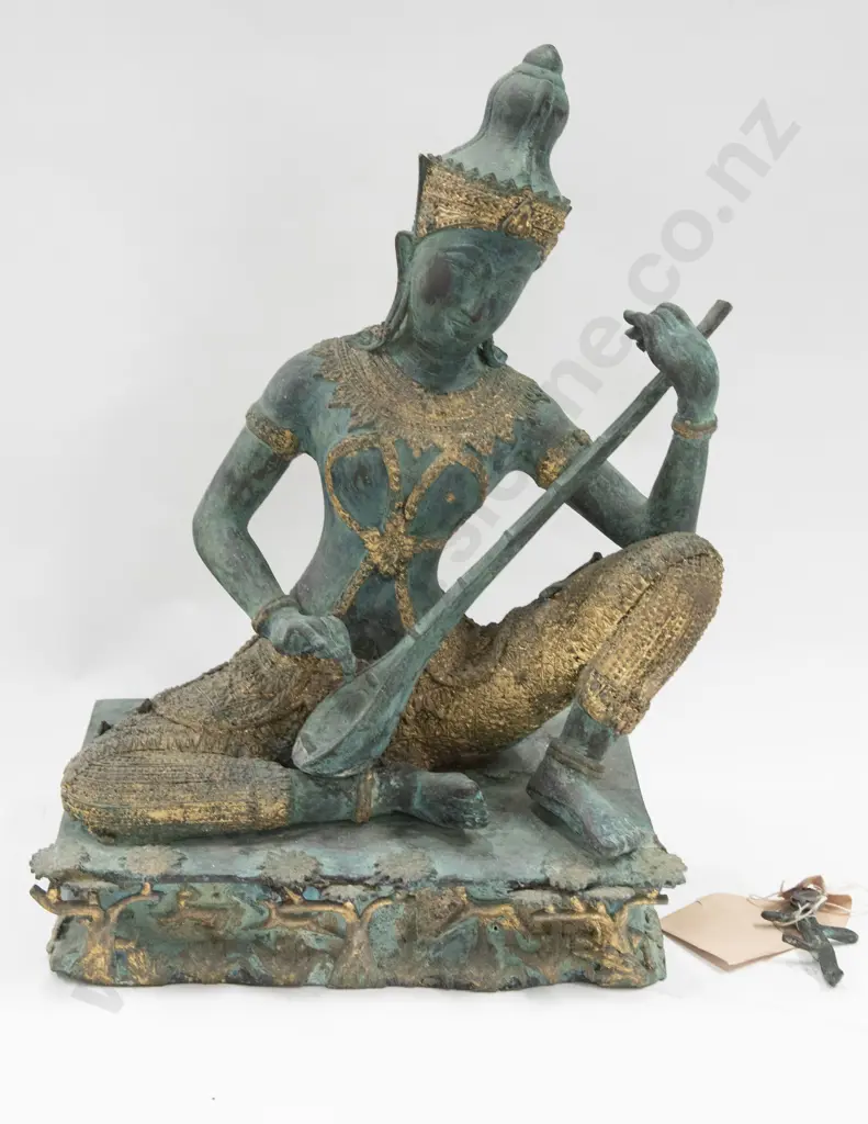 Vintage Style Heavy Patinated Thai Musician Image 1++