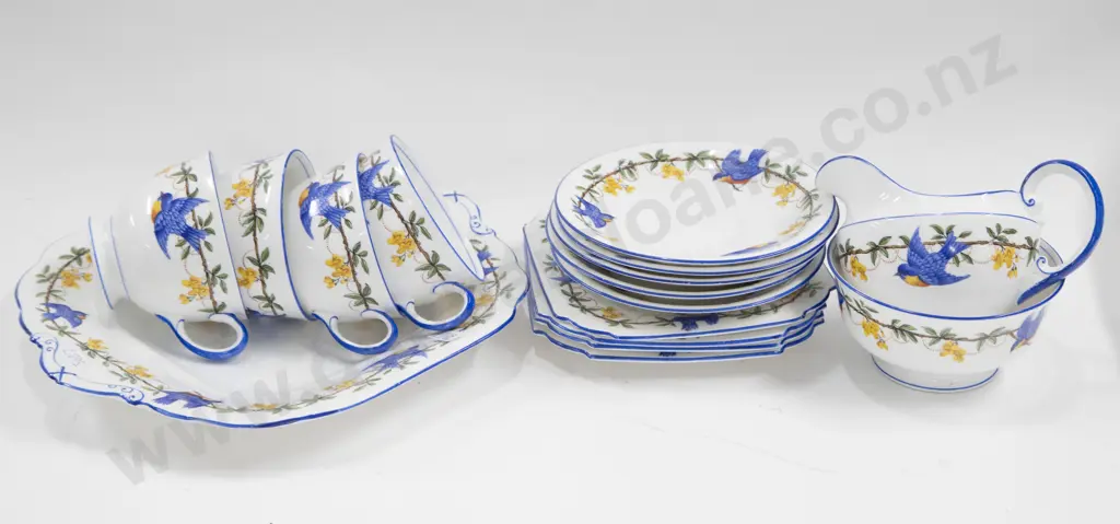 Floral and Bird Decorated Aynsley Part Tea Set Image 1++