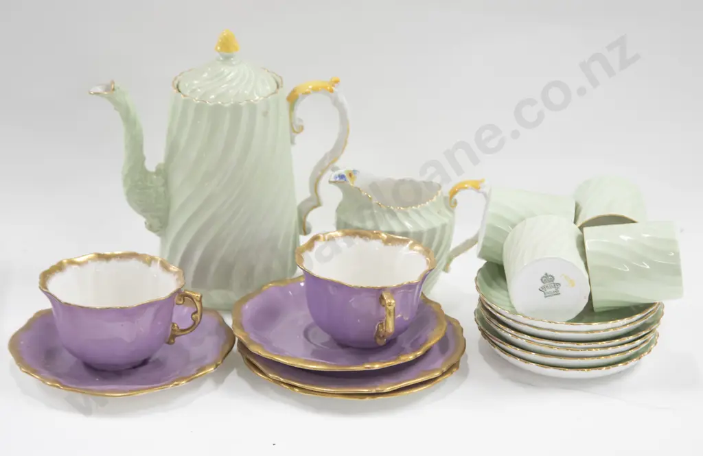 Aynsley Demi-tasse Coffee Set Together With Hammersley Cups and Saucers Image 1++