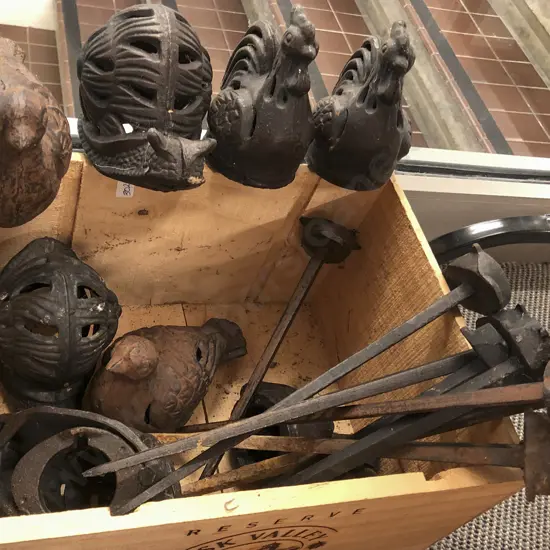 Box of Assorted Vintage Metal Ware