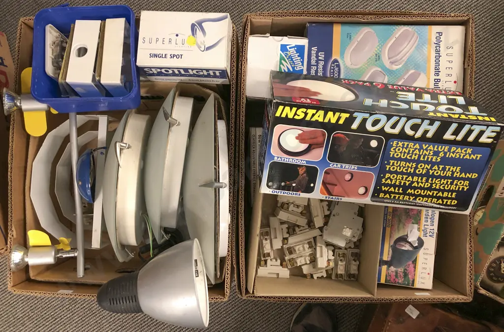 2 Boxes of Assorted Light Fittings and Accessories Image 1++