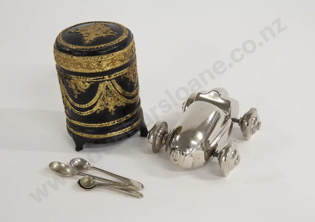 Trinket Box Novelty Car and S/P Salt Spoons Image 1++