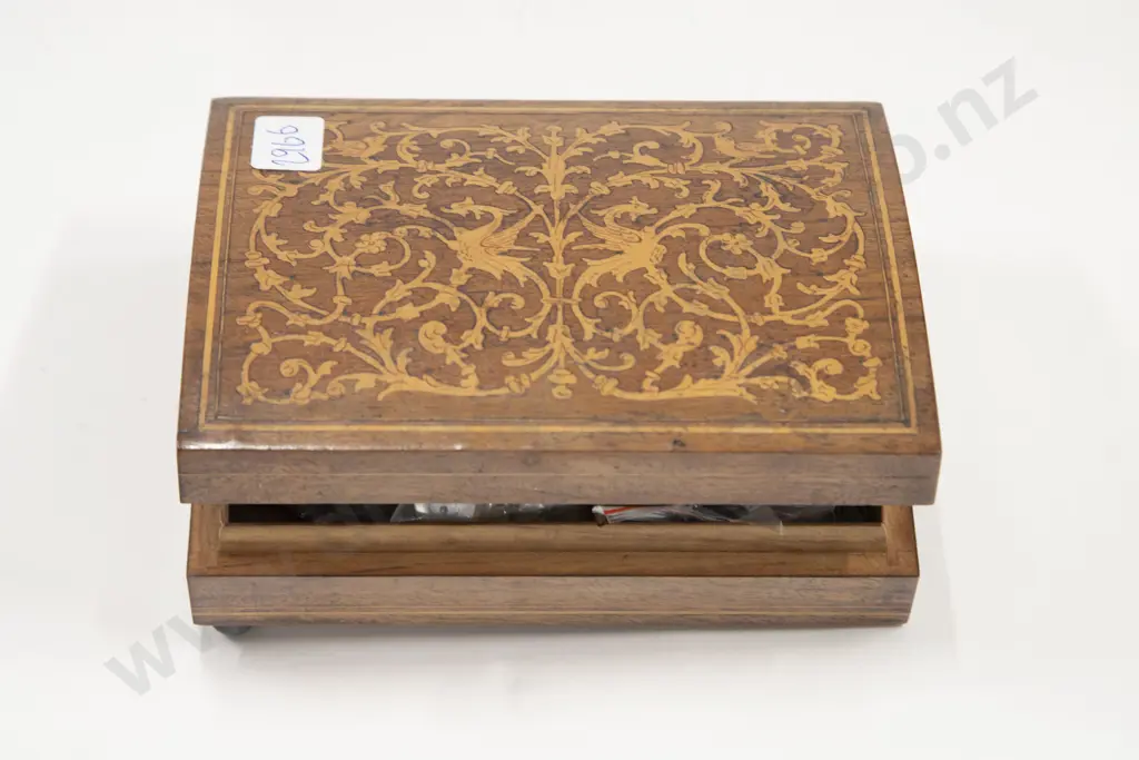Qty of Assorted Buttons and Inlaid Box Image 1++