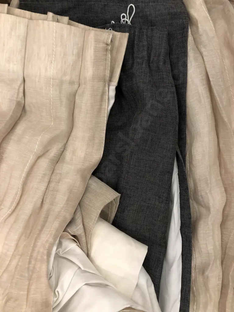 Linen Curtains with Curtain Rails Image 1++