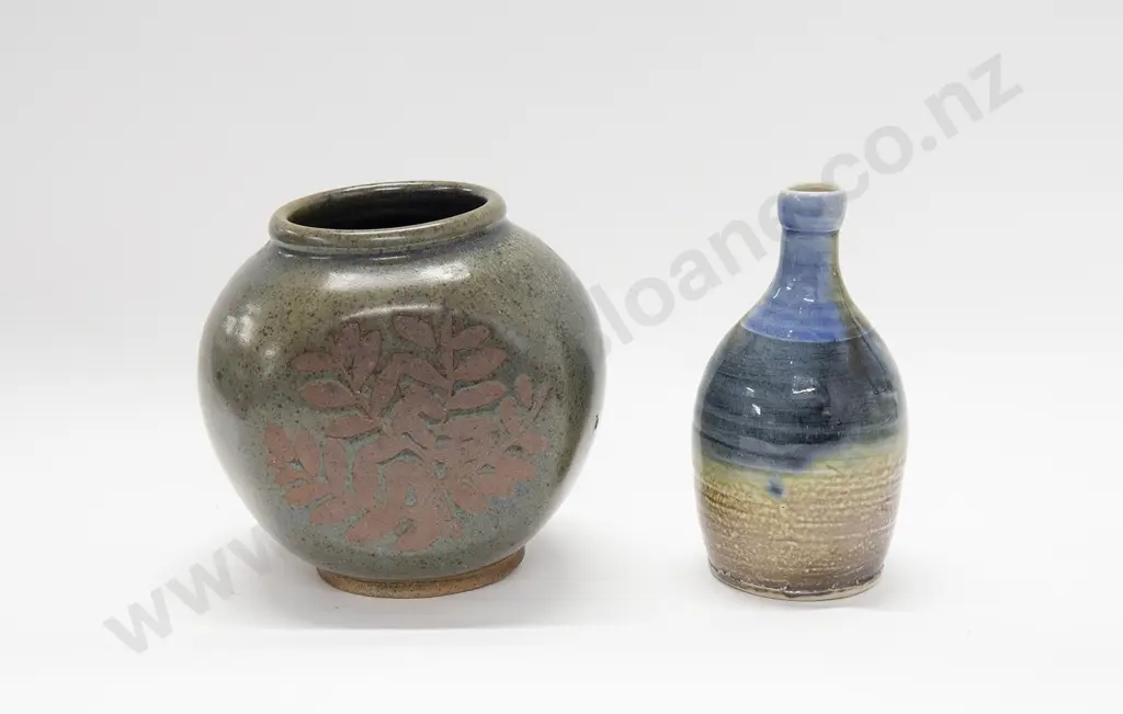 Andrew Van Der Putten Bottle Vase Together With Stoneware Vase Image 1++