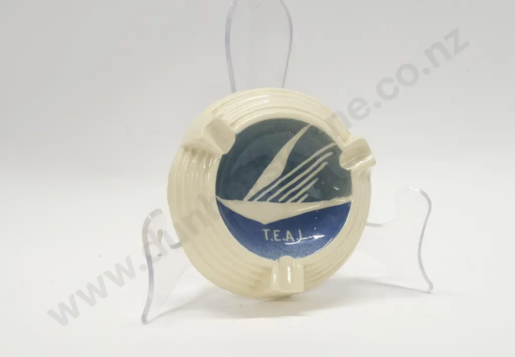 Teal Pottery Ash Tray Image 1++
