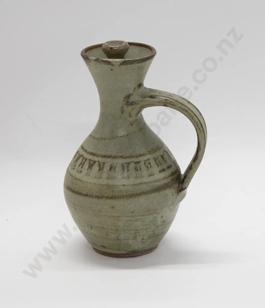 Peter Stichbury 2 Oil Bottles Stoneware Vase Together With a Large Stoneware Mug (Potter Unknown) Image 1++