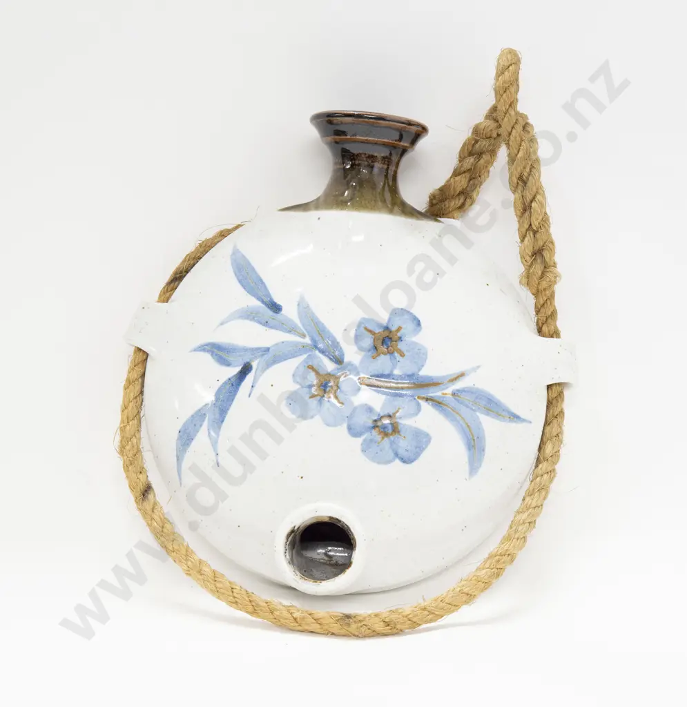 2 Pottery Wall Mounted Lion Flasks Image 1++